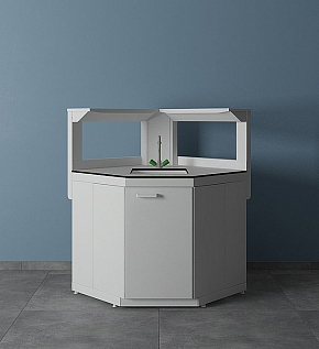 Стол-мойка СМС-Д (угловой) с полкой